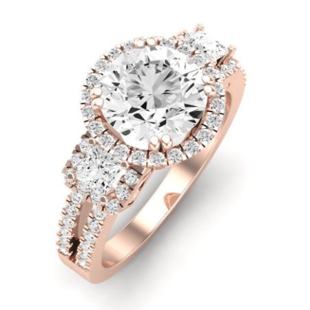 Erica Moissanite Matching Band Only (does Not Include Engagement Ring) For Ring With Round Center rosegold