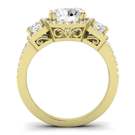 Erica Moissanite Matching Band Only (does Not Include Engagement Ring) For Ring With Round Center yellowgold