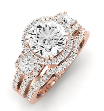 Erica Moissanite Matching Band Only (does Not Include Engagement Ring) For Ring With Round Center rosegold