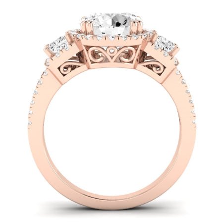 Erica Moissanite Matching Band Only (does Not Include Engagement Ring) For Ring With Round Center rosegold