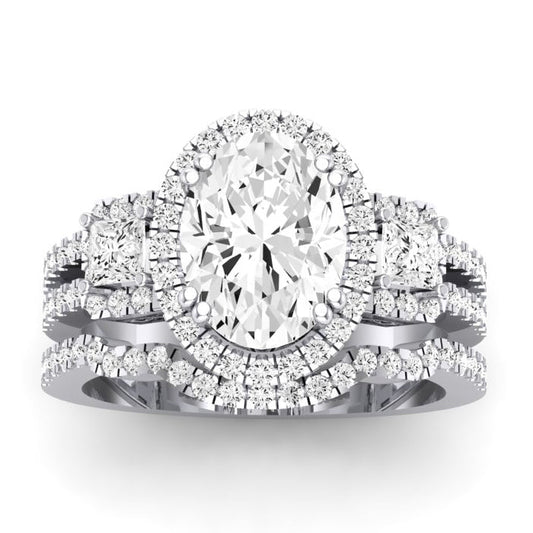 Erica Oval Moissanite Bridal Set whitegold