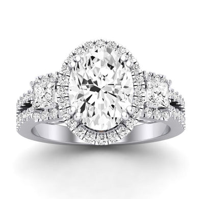 Erica Oval Moissanite Engagement Ring whitegold
