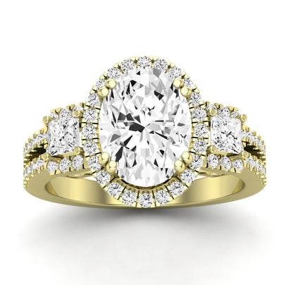 Erica Oval Moissanite Engagement Ring yellowgold