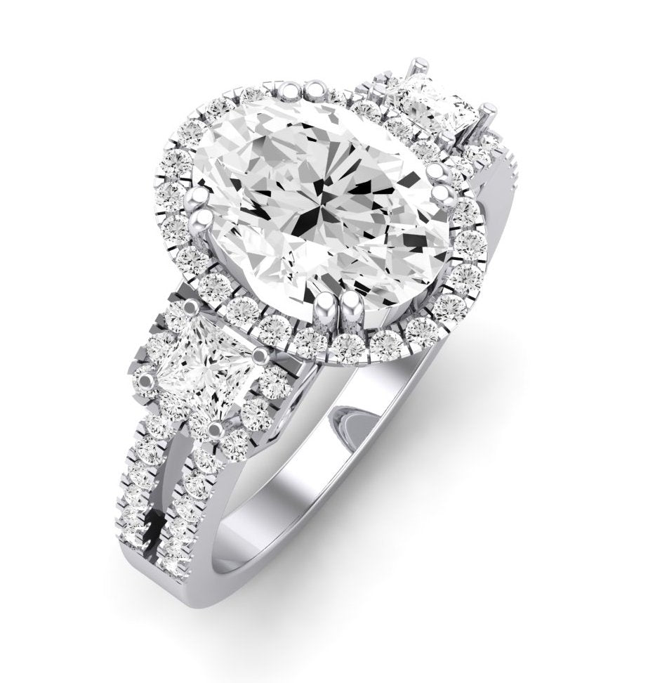 Erica Oval Moissanite Engagement Ring whitegold