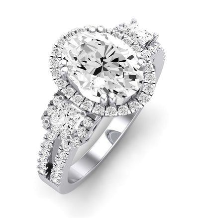 Erica Oval Moissanite Engagement Ring whitegold