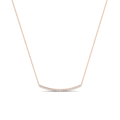 Evergreen Round Bar Moissanite Accented Necklace rosegold