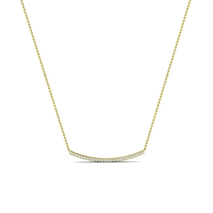 Evergreen Round Bar Moissanite Accented Necklace yellowgold