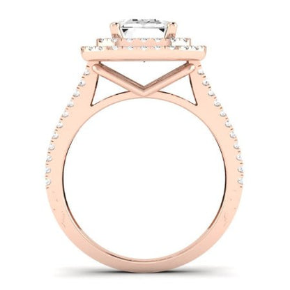 Flora Diamond Matching Band Only (engagement Ring Not Included) For Ring With Emerald Center rosegold