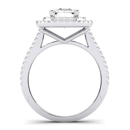 Flora Diamond Matching Band Only (engagement Ring Not Included) For Ring With Emerald Center whitegold