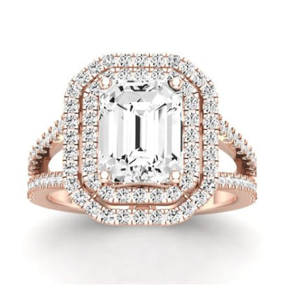 Flora Diamond Matching Band Only (engagement Ring Not Included) For Ring With Emerald Center rosegold