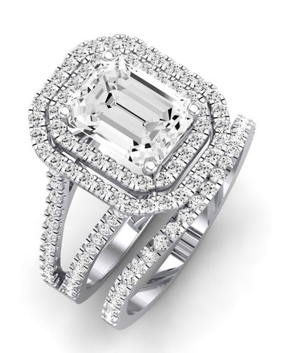 Flora Diamond Matching Band Only (engagement Ring Not Included) For Ring With Emerald Center whitegold