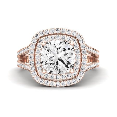 Flora Moissanite Matching Band Only (engagement Ring Not Included) For Ring With Cushion Center rosegold