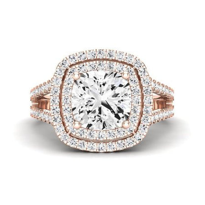 Flora Moissanite Matching Band Only (engagement Ring Not Included) For Ring With Cushion Center rosegold