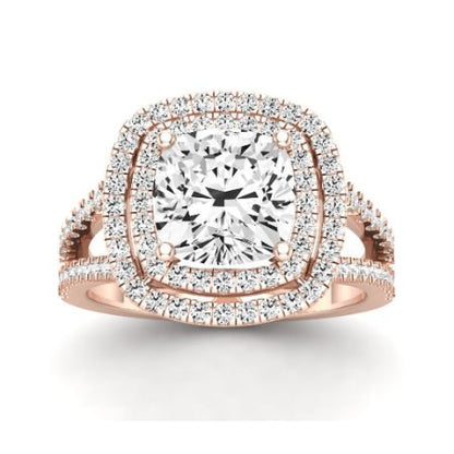 Flora Moissanite Matching Band Only (engagement Ring Not Included) For Ring With Cushion Center rosegold