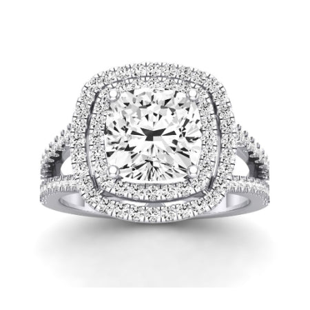 Flora Moissanite Matching Band Only (engagement Ring Not Included) For Ring With Cushion Center whitegold