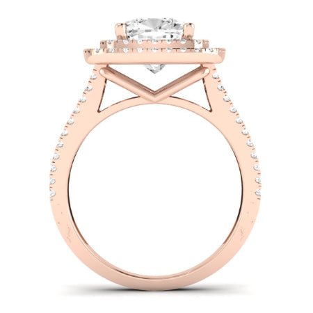Flora Moissanite Matching Band Only (engagement Ring Not Included) For Ring With Cushion Center rosegold