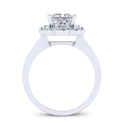 Coralbells Moissanite Matching Band Only (engagement Ring Not Included) For Ring With Princess Center whitegold