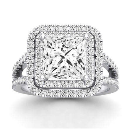 Flora Moissanite Matching Band Only (engagement Ring Not Included) For Ring With Princess Center whitegold