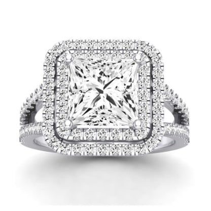 Flora Moissanite Matching Band Only (engagement Ring Not Included) For Ring With Princess Center whitegold