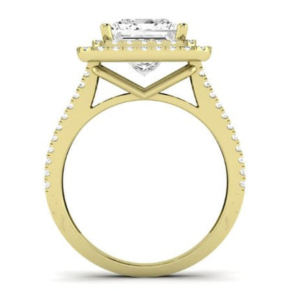 Flora Moissanite Matching Band Only (engagement Ring Not Included) For Ring With Princess Center yellowgold