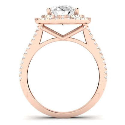 Flora Oval Moissanite Bridal Set rosegold