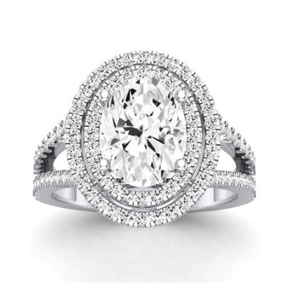 Flora Oval Moissanite Bridal Set whitegold