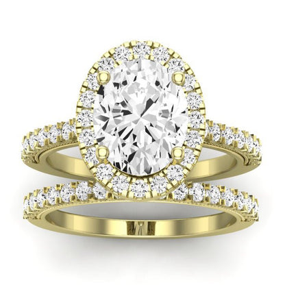 Florizel Diamond Matching Band Only (does Not Include Engagement Ring) For Ring With Oval Center yellowgold