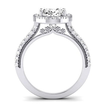 Florizel Diamond Matching Band Only (does Not Include Engagement Ring) For Ring With Oval Center whitegold