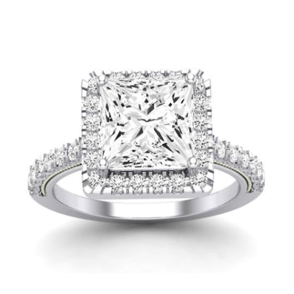 Florizel Diamond Matching Band Only (does Not Include Engagement Ring) For Ring With Princess Center whitegold