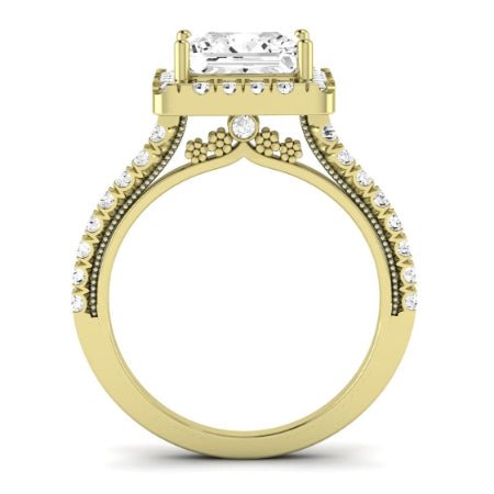 Florizel Diamond Matching Band Only (does Not Include Engagement Ring) For Ring With Princess Center yellowgold