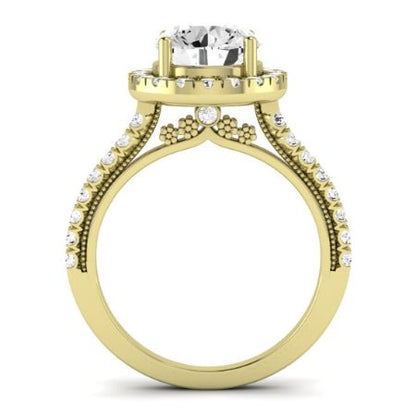 Florizel Diamond Matching Band Only (does Not Include Engagement Ring) For Ring With Round Center yellowgold