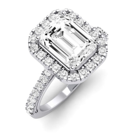 Florizel Emerald Moissanite Bridal Set whitegold