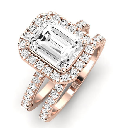Florizel Emerald Moissanite Bridal Set rosegold
