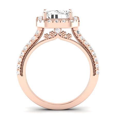 Florizel Emerald Moissanite Bridal Set rosegold