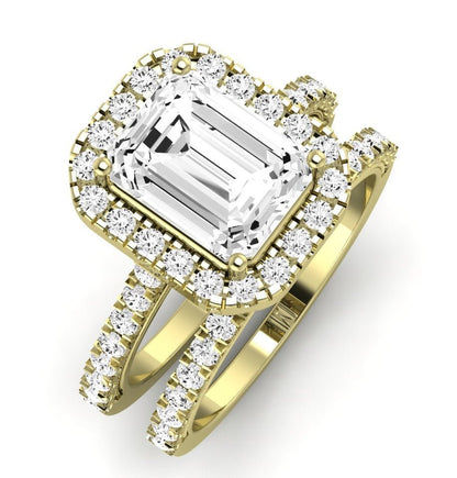 Florizel Emerald Moissanite Bridal Set yellowgold