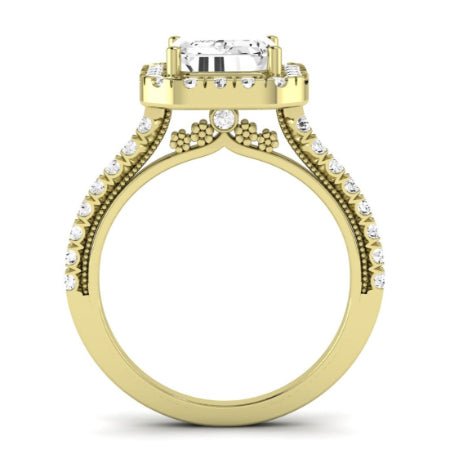 Florizel Emerald Moissanite Bridal Set yellowgold