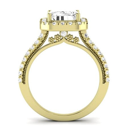 Florizel Emerald Moissanite Bridal Set yellowgold