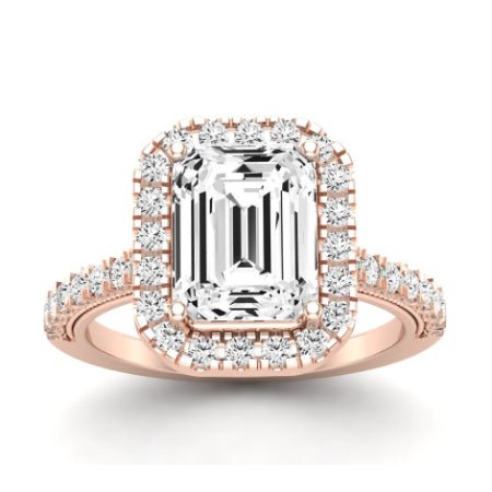Florizel Emerald Moissanite Bridal Set rosegold