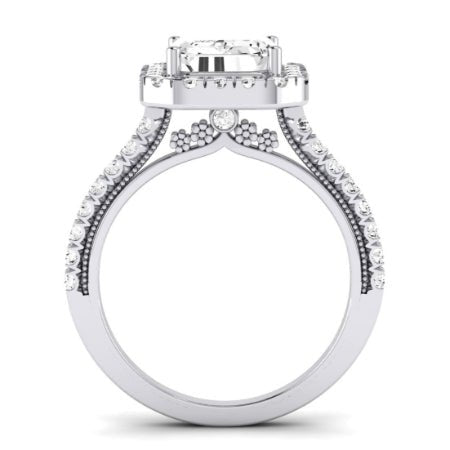 Florizel Emerald Moissanite Bridal Set whitegold