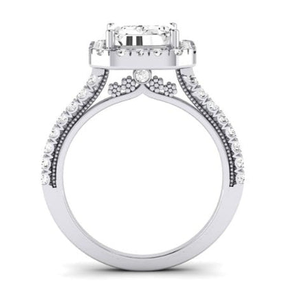 Florizel Emerald Moissanite Bridal Set whitegold
