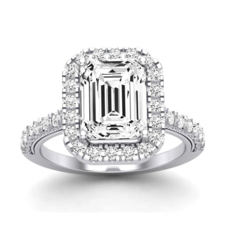 Florizel Emerald Moissanite Bridal Set whitegold