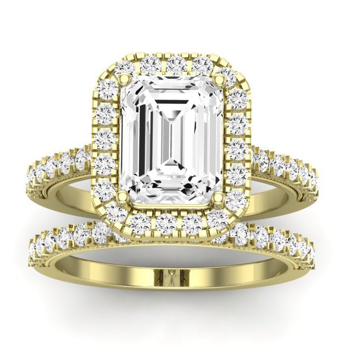 Florizel Emerald Moissanite Bridal Set yellowgold