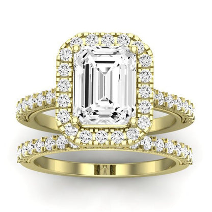 Florizel Emerald Moissanite Bridal Set yellowgold