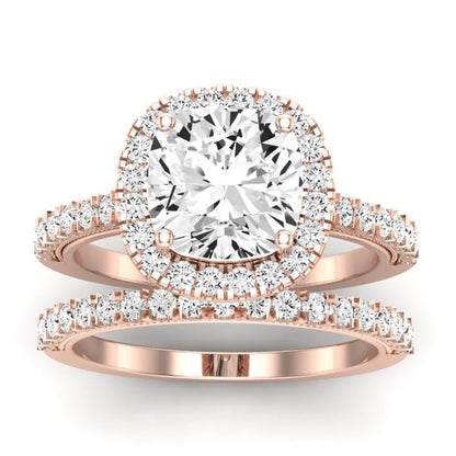 Florizel Diamond Matching Band Only (does Not Include Engagement Ring) For Ring With Cushion Center rosegold