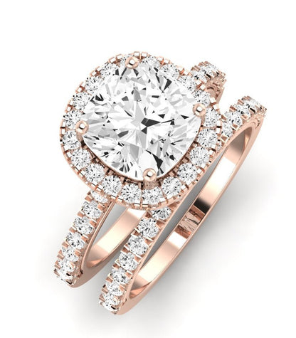Florizel Moissanite Matching Band Only (does Not Include Engagement Ring) For Ring With Cushion Center rosegold