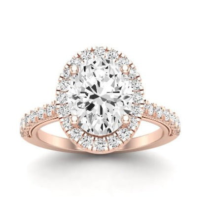 Florizel Moissanite Matching Band Only (does Not Include Engagement Ring) For Ring With Oval Center rosegold