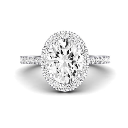 Florizel Moissanite Matching Band Only (does Not Include Engagement Ring) For Ring With Oval Center whitegold