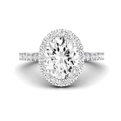 Florizel Moissanite Matching Band Only (does Not Include Engagement Ring) For Ring With Oval Center whitegold