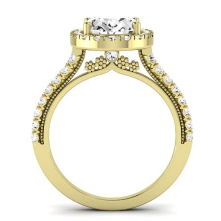 Florizel Moissanite Matching Band Only (does Not Include Engagement Ring) For Ring With Oval Center yellowgold