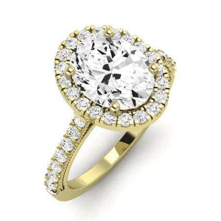 Florizel Moissanite Matching Band Only (does Not Include Engagement Ring) For Ring With Oval Center yellowgold